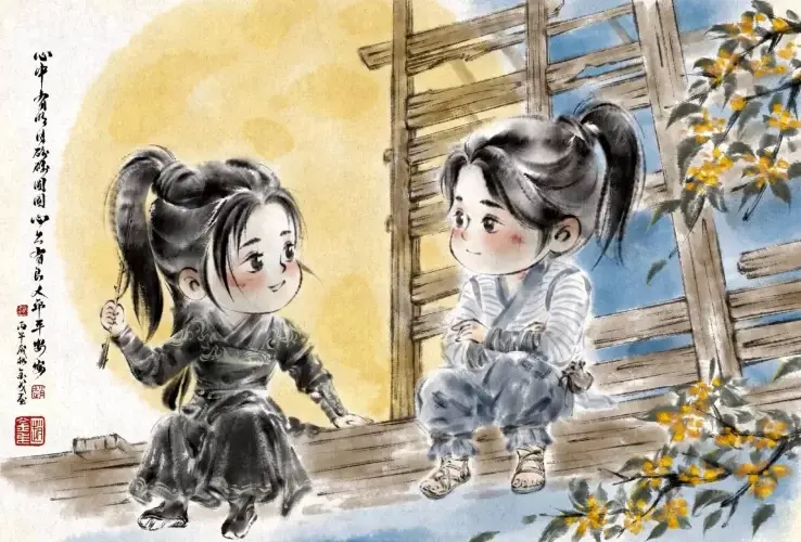 剑来插画丨陈平安 宁姚 并肩大战搬山猿～-落魄山
