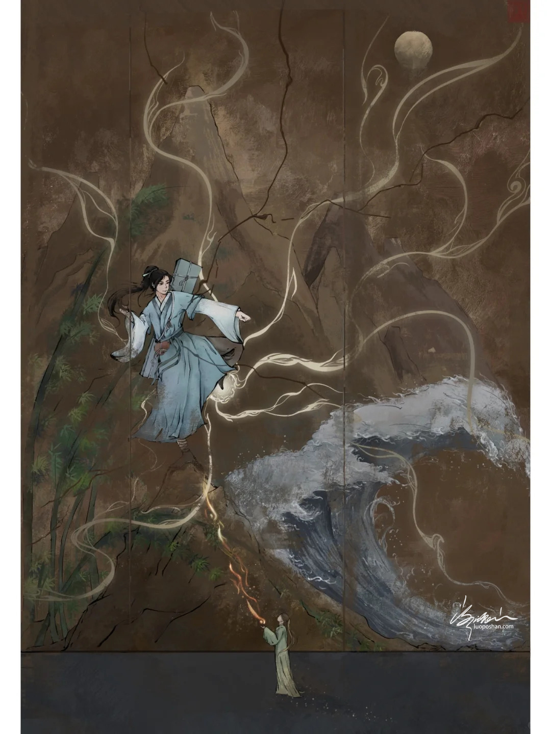 剑来插画丨陈平安 - 落魄山-落魄山