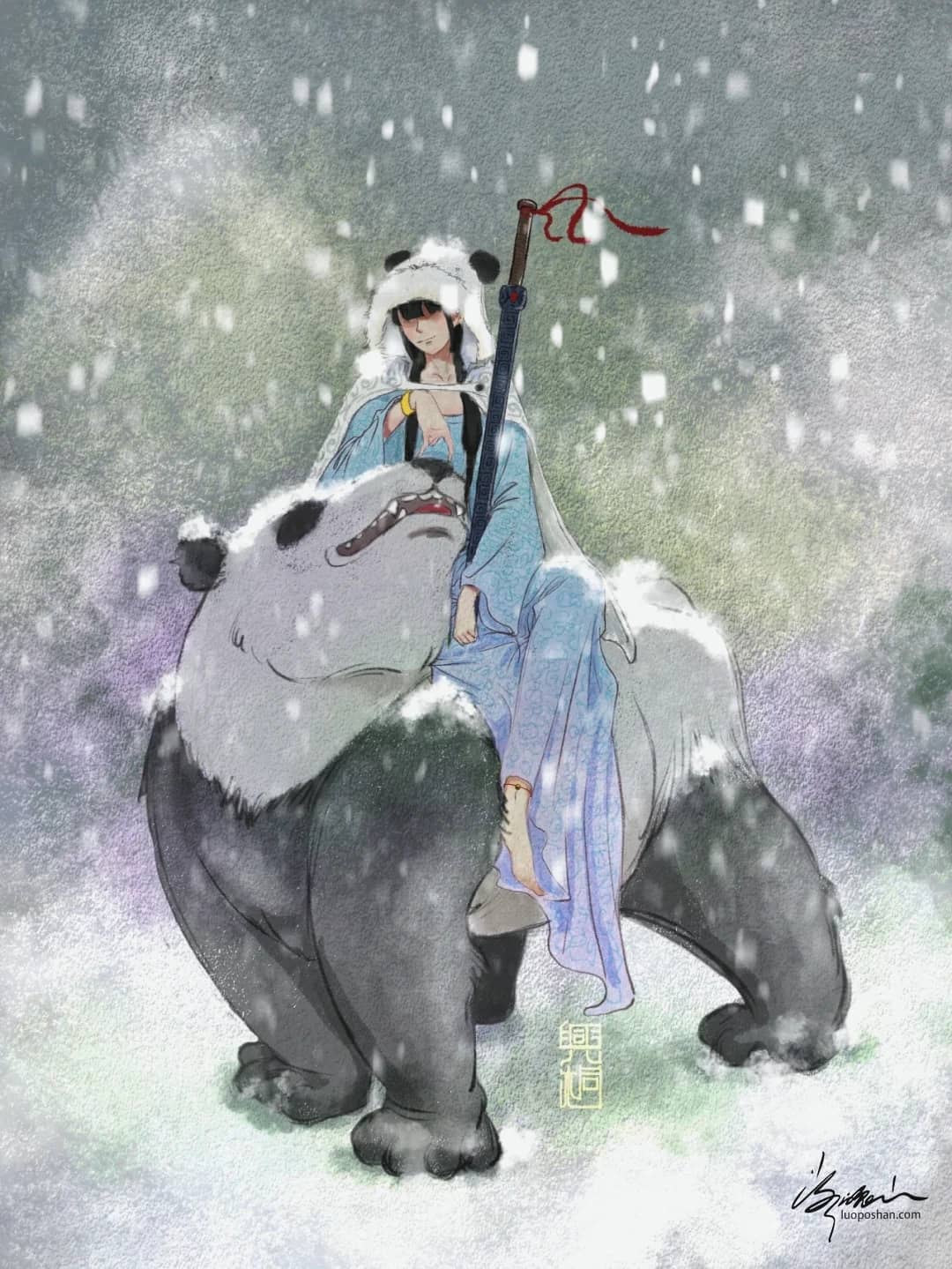 雪中悍刀行插画丨呵呵姑娘 - 落魄山-落魄山