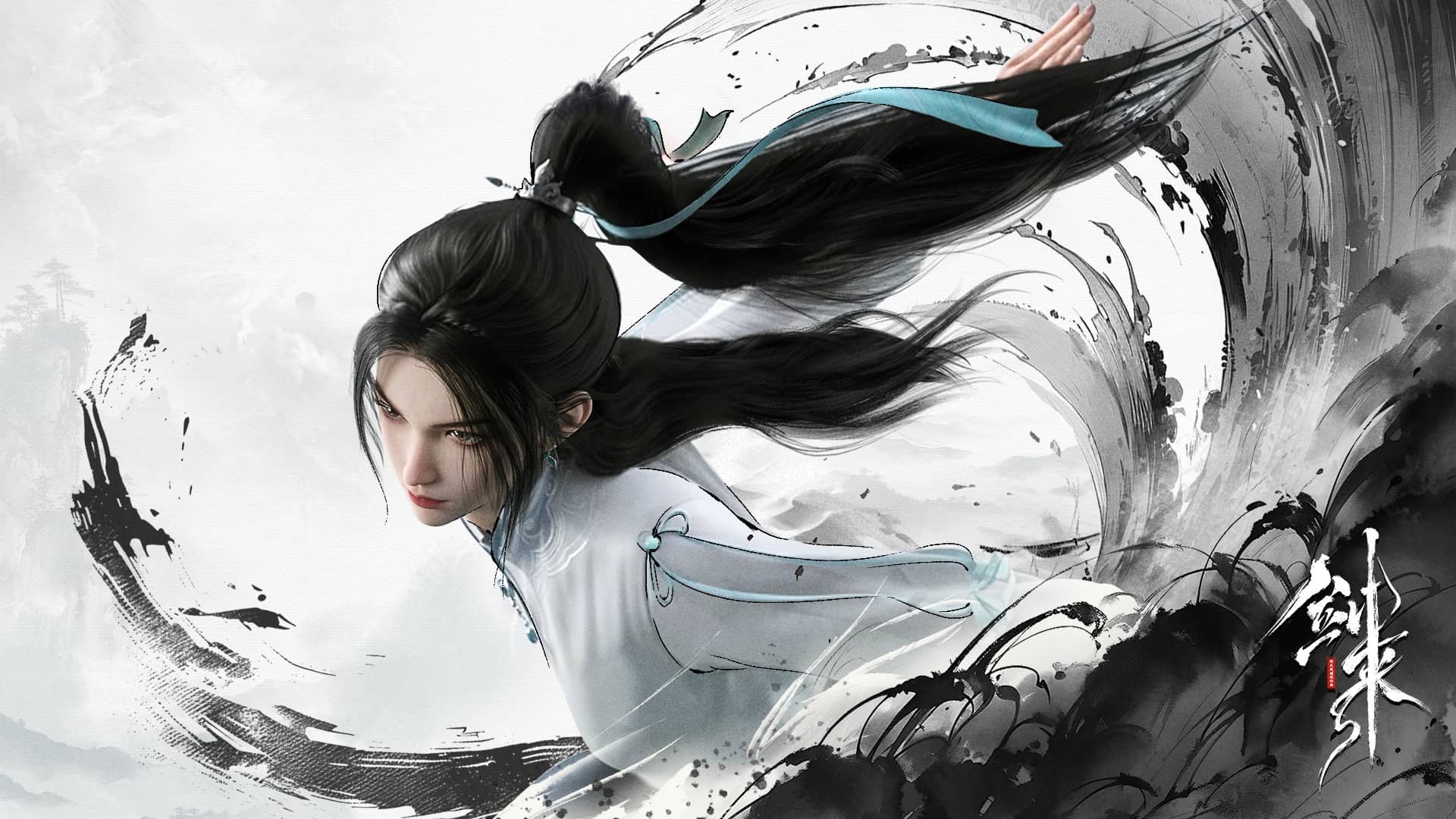 剑来动画壁纸丨《剑来》动画海报壁纸水墨风（横版）-落魄山