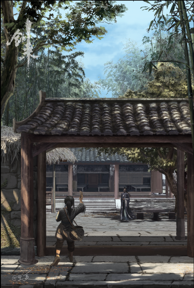 剑来插画丨陈平安送信齐静春-落魄山